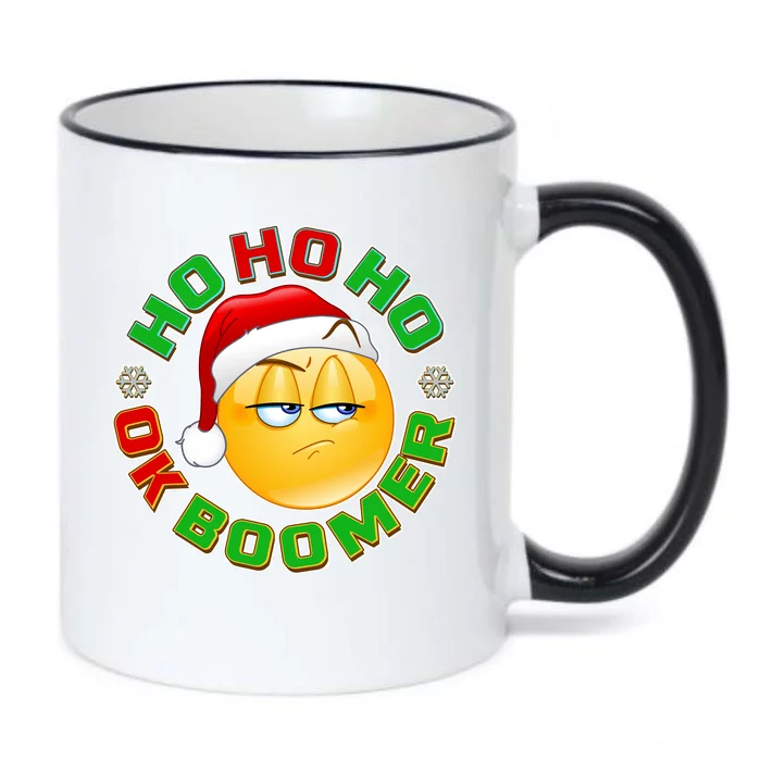 Christmas HO HO HO Ok Boomer Black Color Changing Mug