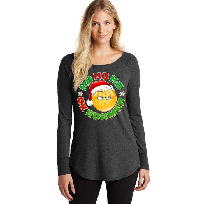 Christmas HO HO HO Ok Boomer Women's Perfect Tri Tunic Long Sleeve Shirt