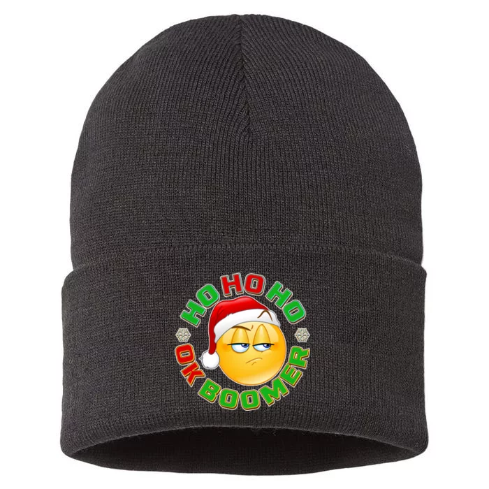 Christmas HO HO HO Ok Boomer Sustainable Knit Beanie