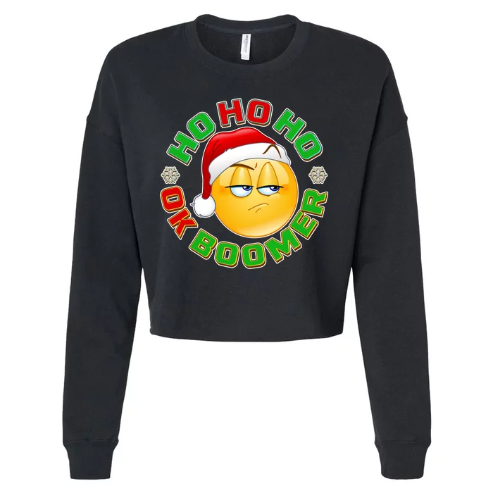 Christmas HO HO HO Ok Boomer Cropped Pullover Crew