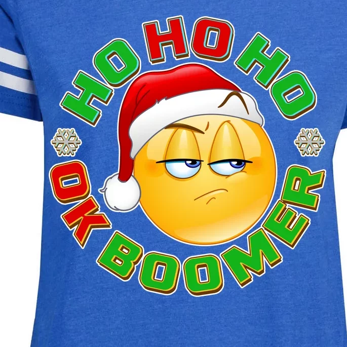 Christmas HO HO HO Ok Boomer Enza Ladies Jersey Football T-Shirt