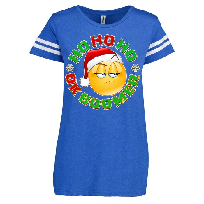 Christmas HO HO HO Ok Boomer Enza Ladies Jersey Football T-Shirt