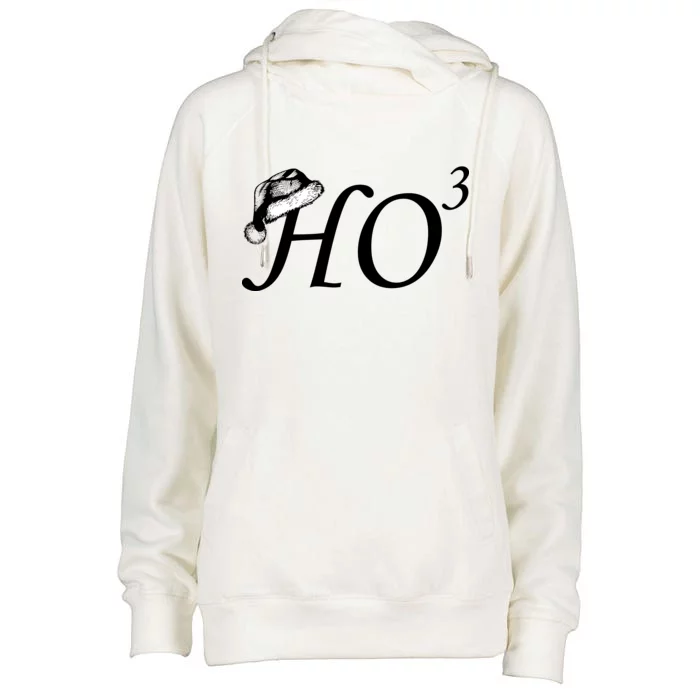 Christmas HO Times Three Womens Funnel Neck Pullover Hood