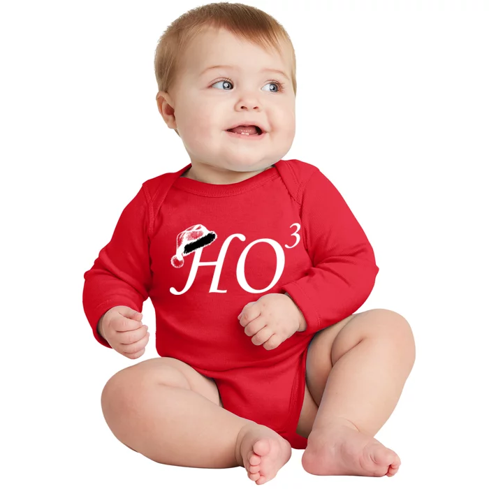 Christmas HO Times Three Baby Long Sleeve Bodysuit