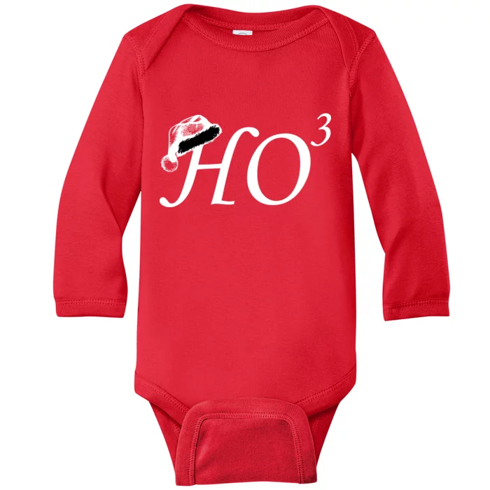 Christmas HO Times Three Baby Long Sleeve Bodysuit