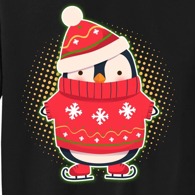 Christmas Holiday Penguin Skates Sweatshirt