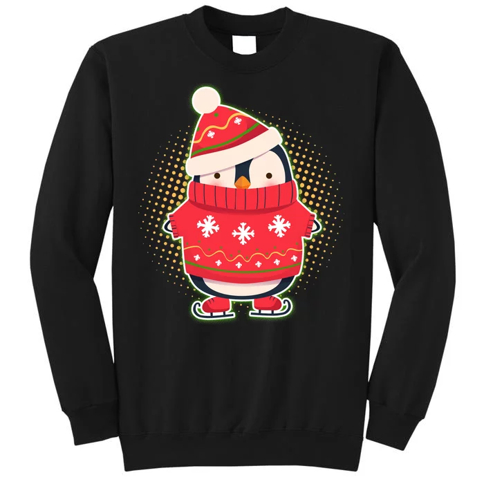 Christmas Holiday Penguin Skates Sweatshirt