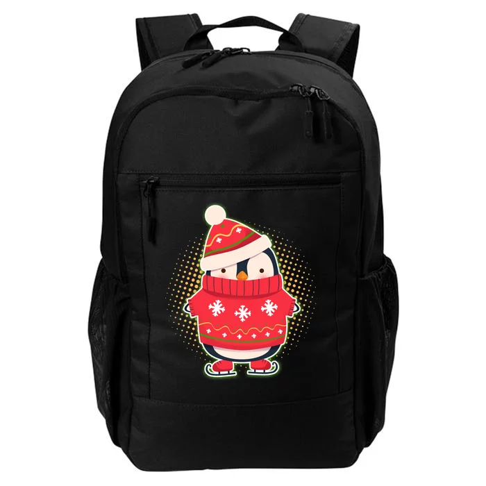 Christmas Holiday Penguin Skates Daily Commute Backpack