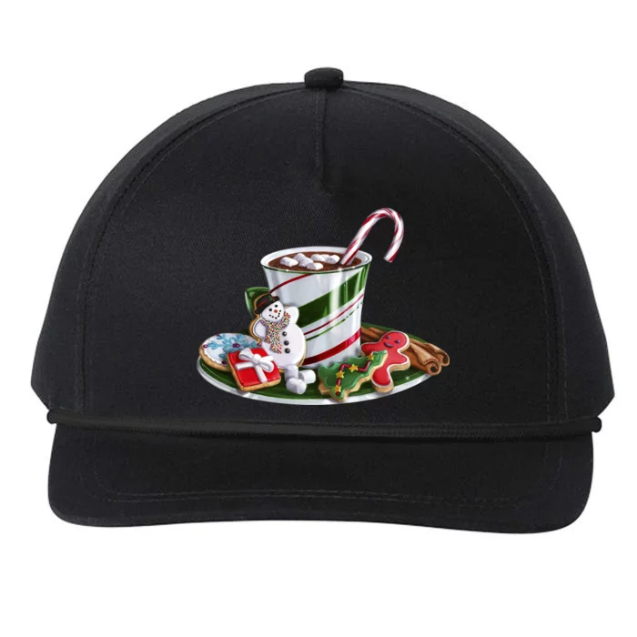 Christmas Hot Chocolate Snapback Five-Panel Rope Hat