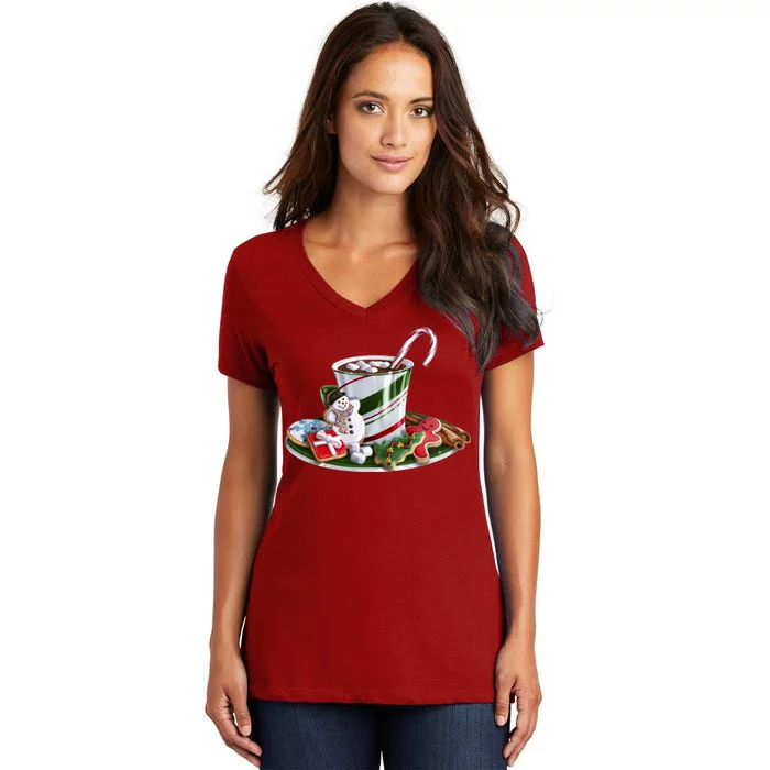 Christmas Hot Chocolate Women's V-Neck T-Shirt