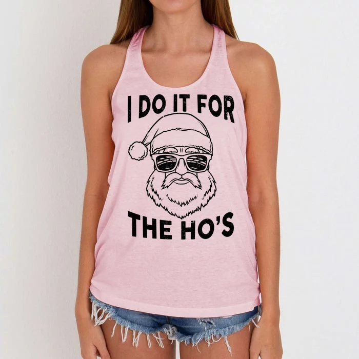 Christmas I Do it for the Ho's X-Mas Women's Knotted Racerback Tank