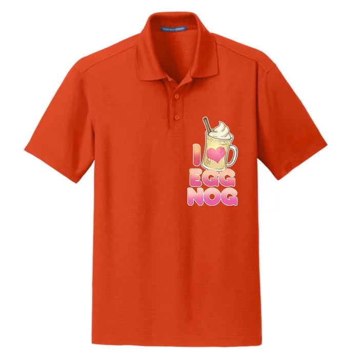 Christmas I Love Eggnog Dry Zone Grid Performance Polo