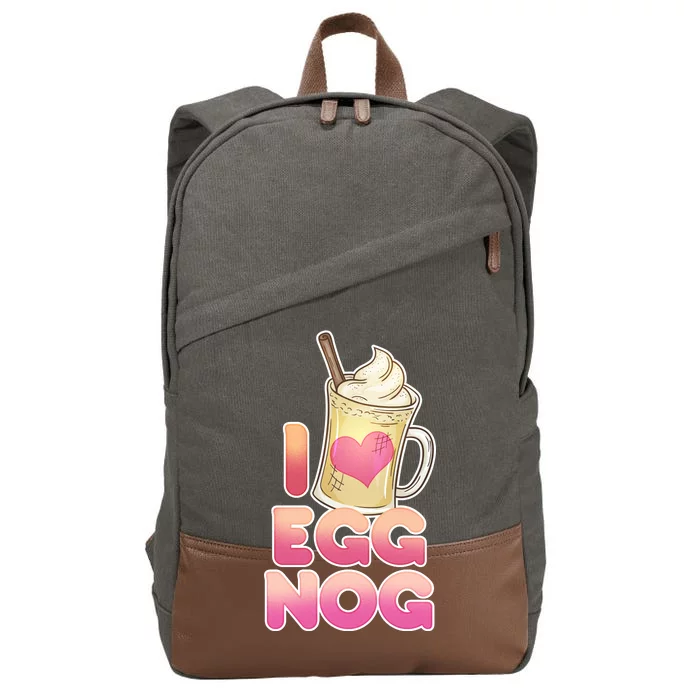 Christmas I Love Eggnog Cotton Canvas Backpack