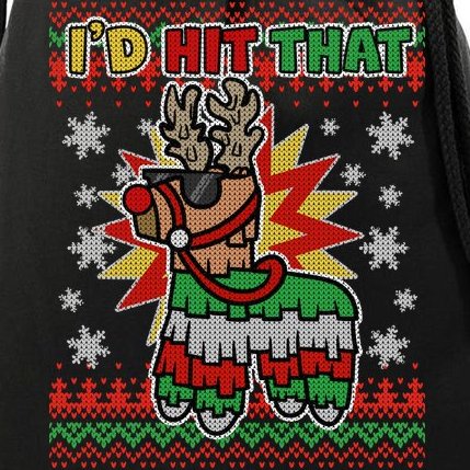 Christmas I'd Hit That Llama Pinata Ugly Sweater Drawstring Bag
