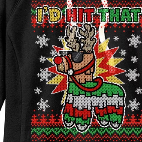 Christmas I'd Hit That Llama Pinata Ugly Sweater Women's Fleece Hoodie