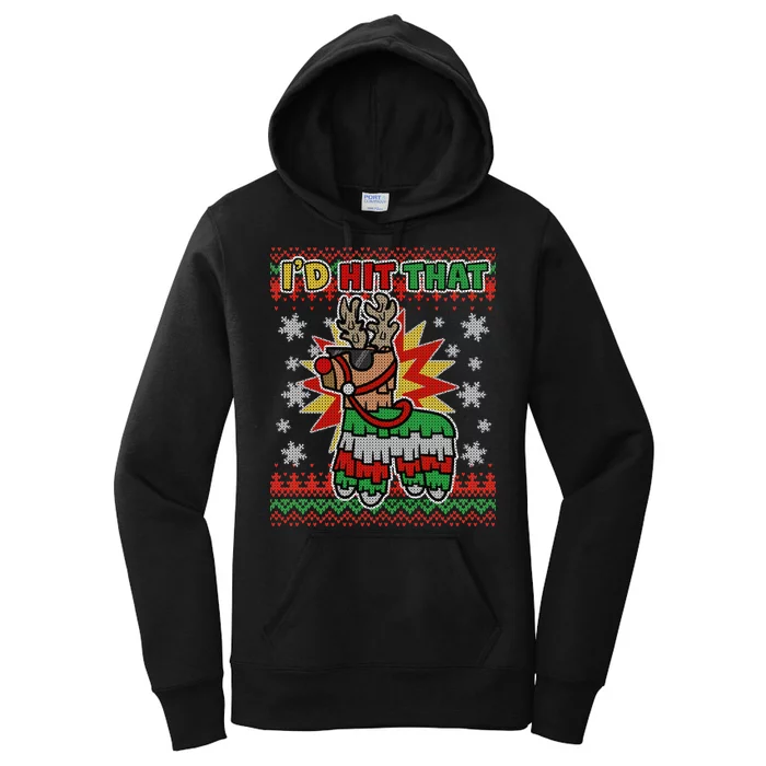 Christmas I'd Hit That Llama Pinata Ugly Sweater Women's Pullover Hoodie