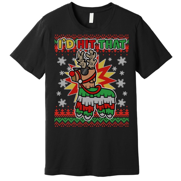 Christmas I'd Hit That Llama Pinata Ugly Sweater Premium T-Shirt