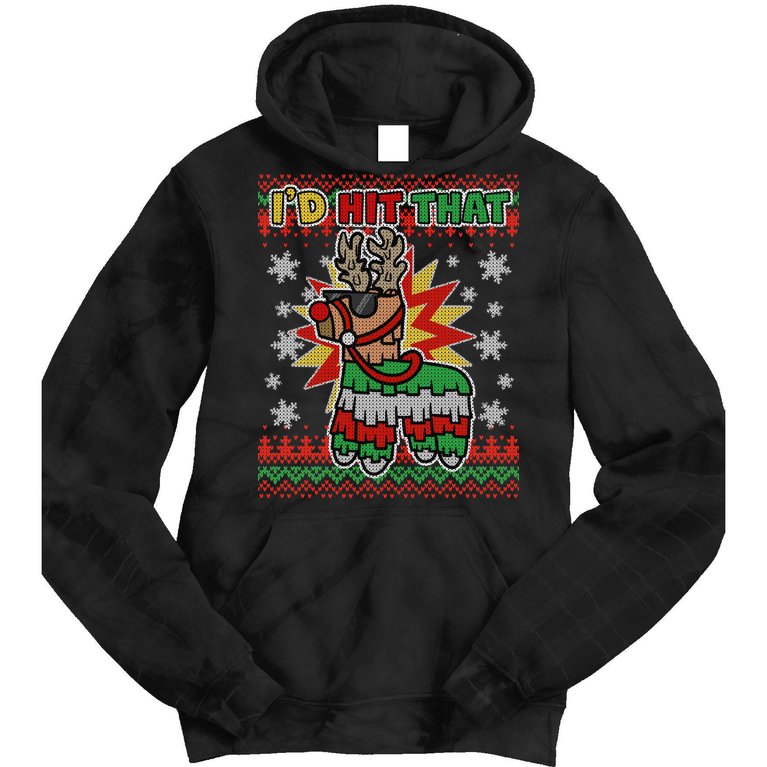 Christmas I'd Hit That Llama Pinata Ugly Sweater Tie Dye Hoodie