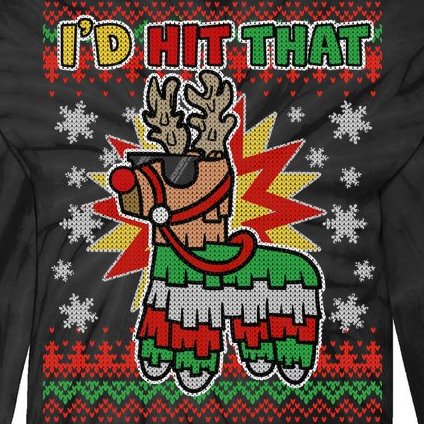 Christmas I'd Hit That Llama Pinata Ugly Sweater Tie-Dye Long Sleeve Shirt