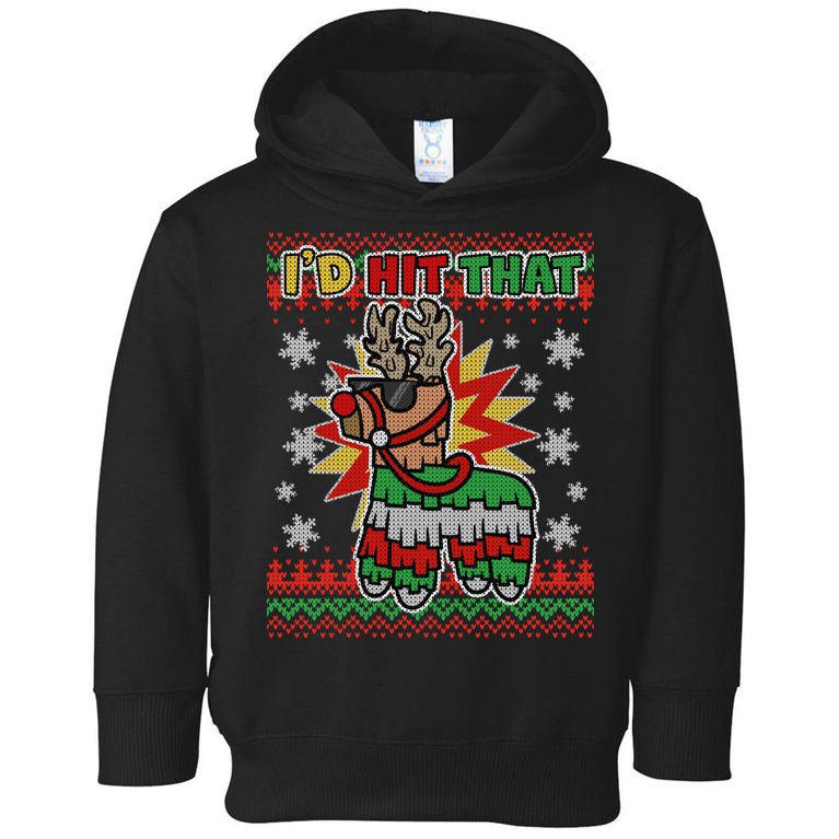 Christmas I'd Hit That Llama Pinata Ugly Sweater Toddler Hoodie