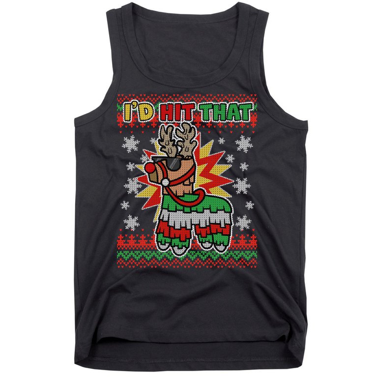 Christmas I'd Hit That Llama Pinata Ugly Sweater Tank Top