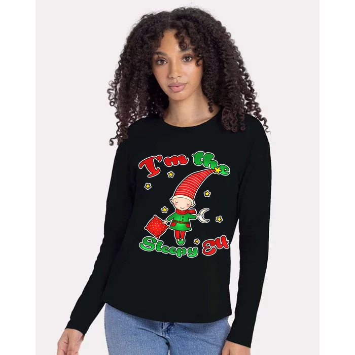 Christmas I'm The Sleepy Elf Womens Cotton Relaxed Long Sleeve T-Shirt