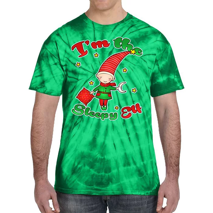 Christmas I'm The Sleepy Elf Tie-Dye T-Shirt