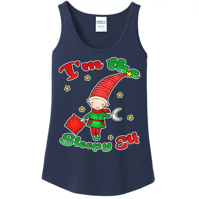 Christmas I'm The Sleepy Elf Ladies Essential Tank