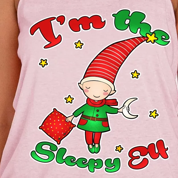 Christmas I'm The Sleepy Elf Women's Knotted Racerback Tank