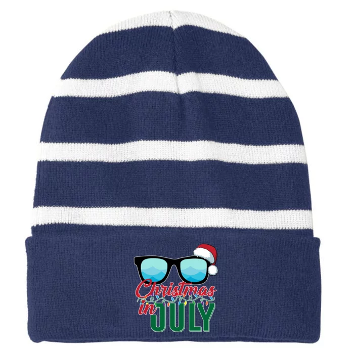 Christmas In July Striped Beanie with Solid Band