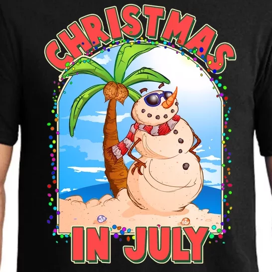 Christmas In July Beach Sand Snowman Pajama Set