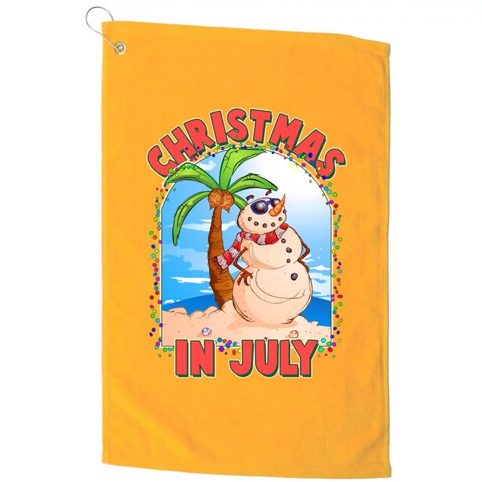 Christmas In July Beach Sand Snowman Platinum Collection Golf Towel