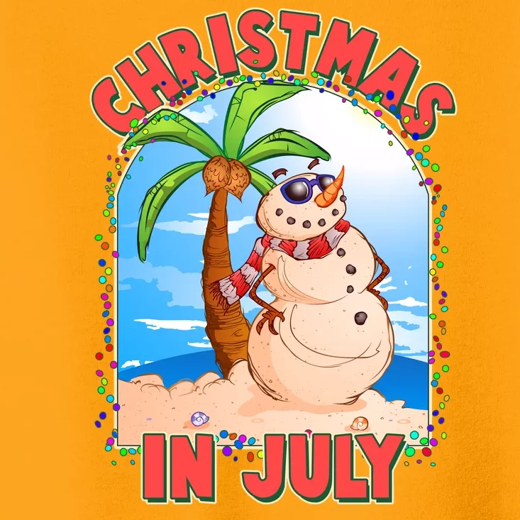 Christmas In July Beach Sand Snowman Toddler T-Shirt