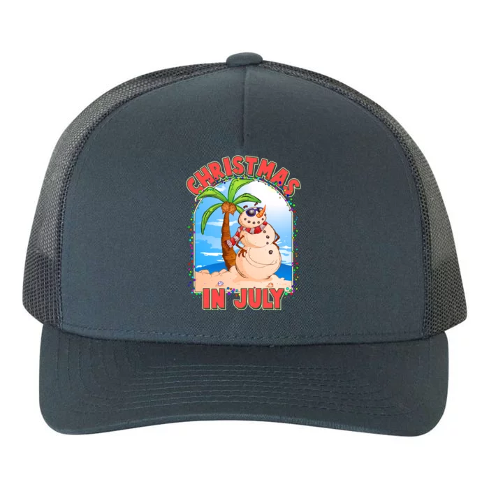 Christmas In July Beach Sand Snowman Yupoong Adult 5-Panel Trucker Hat