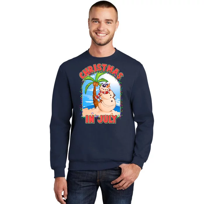 Christmas In July Beach Sand Snowman Sweatshirt