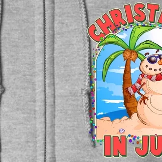 Christmas In July Beach Sand Snowman Full Zip Hoodie