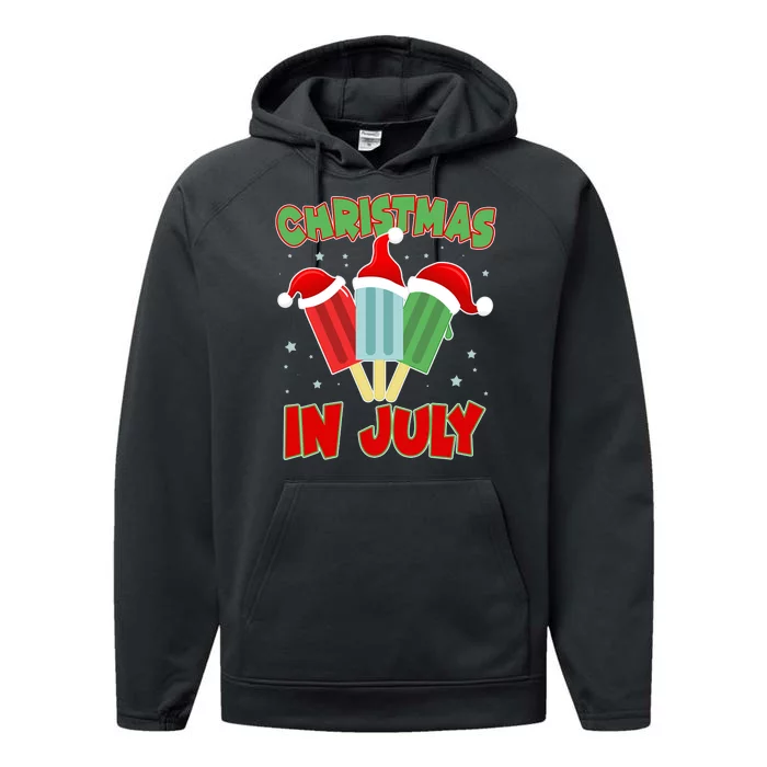 Christmas In July Festive Popsicles Performance Fleece Hoodie