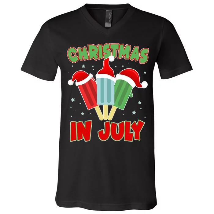 Christmas In July Festive Popsicles V-Neck T-Shirt