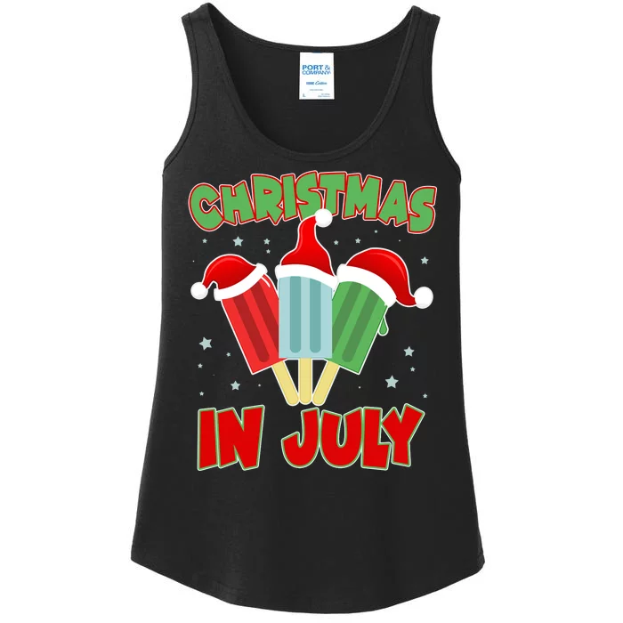 Christmas In July Festive Popsicles Ladies Essential Tank