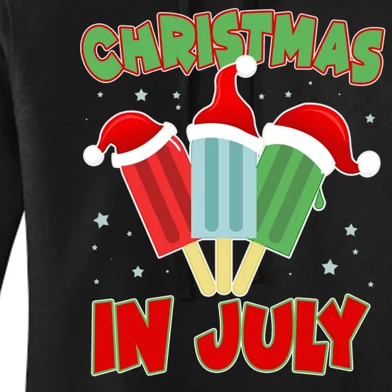 Christmas In July Festive Popsicles Women's Pullover Hoodie