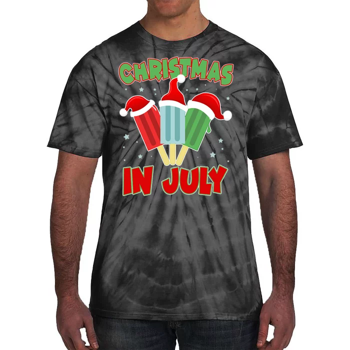 Christmas In July Festive Popsicles Tie-Dye T-Shirt