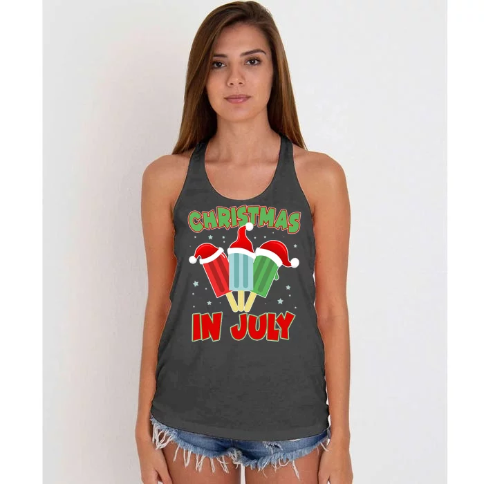 Christmas In July Festive Popsicles Women's Knotted Racerback Tank