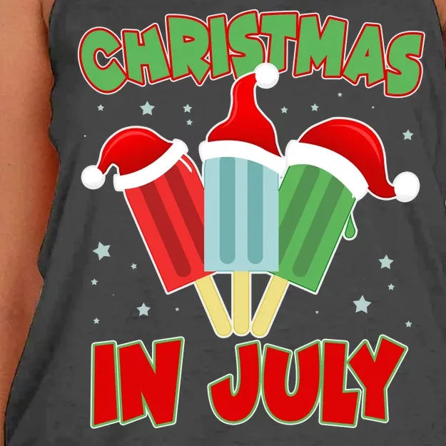 Christmas In July Festive Popsicles Women's Knotted Racerback Tank