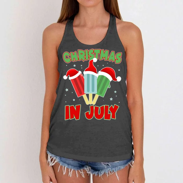 Christmas In July Festive Popsicles Women's Knotted Racerback Tank