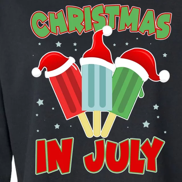 Christmas In July Festive Popsicles Cropped Pullover Crew