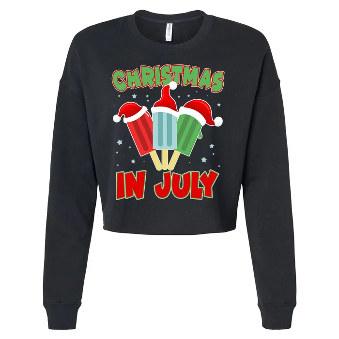 Christmas In July Festive Popsicles Cropped Pullover Crew