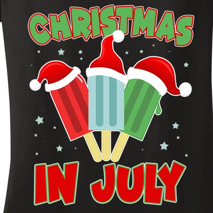 Christmas In July Festive Popsicles Women's V-Neck T-Shirt