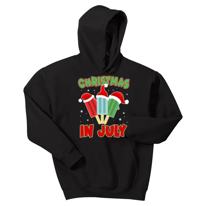 Christmas In July Festive Popsicles Kids Hoodie