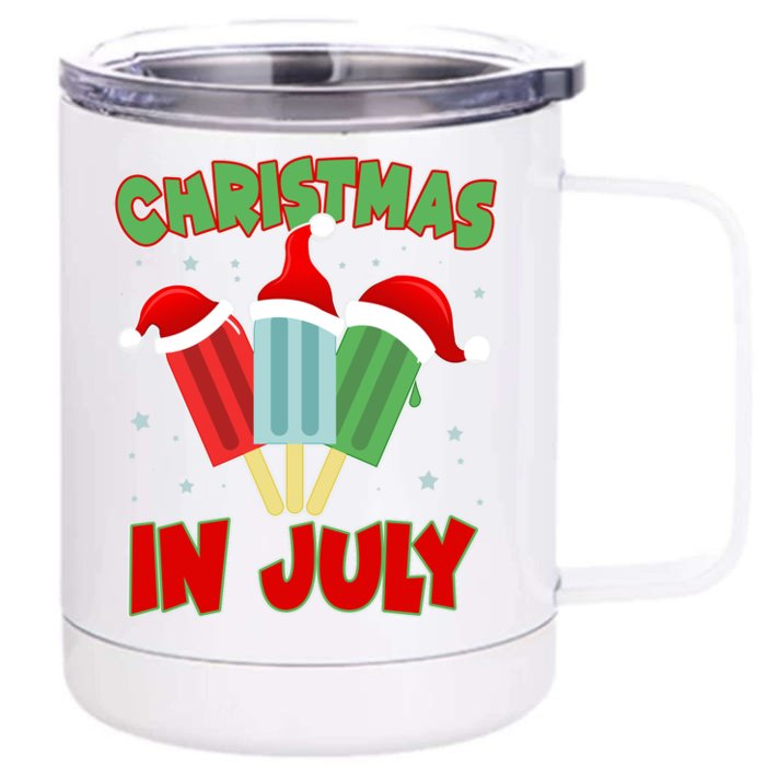 Christmas In July Festive Popsicles Front & Back 12oz Stainless Steel Tumbler Cup