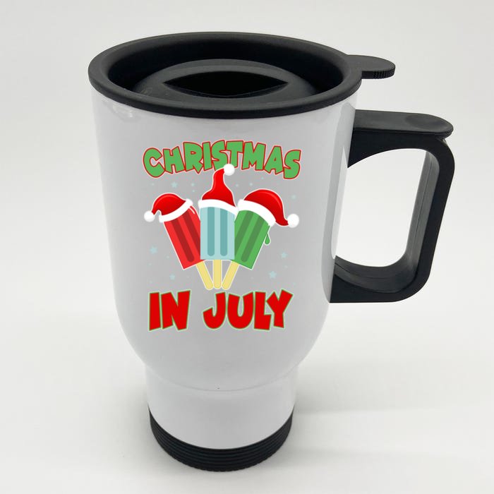 Christmas In July Festive Popsicles Front & Back Stainless Steel Travel Mug